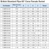 3/16" Hose ID x 1/4" - British Std Pipe 60° Cone Female Swivel Standard Hydraulic Fitting - Image 4