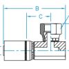 1/2" Hose ID x 1/2" - British Std Pipe 60° Cone 90° Bent Tube Female Swivel Standard Hydraulic Fitting - Image 4