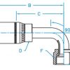 5/8" Hose ID x 5/8" - 37° JIC Female 90° Bent Tube Swivel Medium Drop Standard Hydraulic Fitting - Image 3