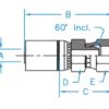 3/16" Hose ID x 1/4" - British Std Pipe 60° Cone Female Swivel Standard Hydraulic Fitting - Image 3