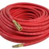 3/8" x 50 ft Red Rubber Air Tool Hose Assembly: 1/4" Male Pipe Thread
