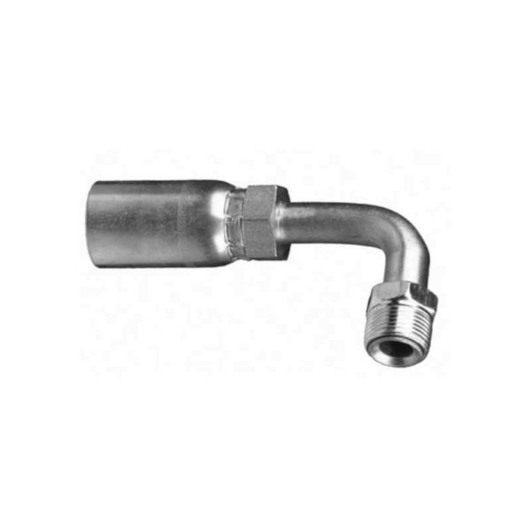 3/16 Hose ID  x 1/4" - 45° SAE Male Inverted Flare 90° Bent Tube Swivel Standard Hydraulic Fitting - Image 2