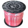 Image of red general purpose air and water hose on a reel wrapped in cellophane for shipping.