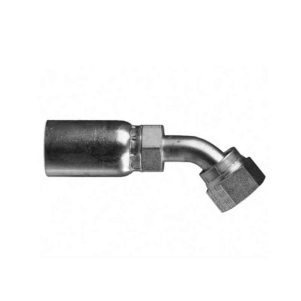 5/8" Hose ID x 5/8" - O-Ring Face Seal 45° Bent Tube Female Swivel Bite to Wire/W Series Fitting - Image 2
