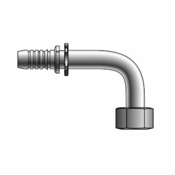 1" Hose ID x M36X2.0 Female DIN 24 Cone Swivel - Light Series with O-Ring - 90° Bent Tube Gates GlobalSpiral™ Couplings G20655-1628 - 734790765